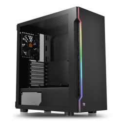 Thermaltake H200 TG RGB Mid Tower 2 x USB 3.0 Tempered Glass Side Window Panel Black Case with RGB LED Lighting