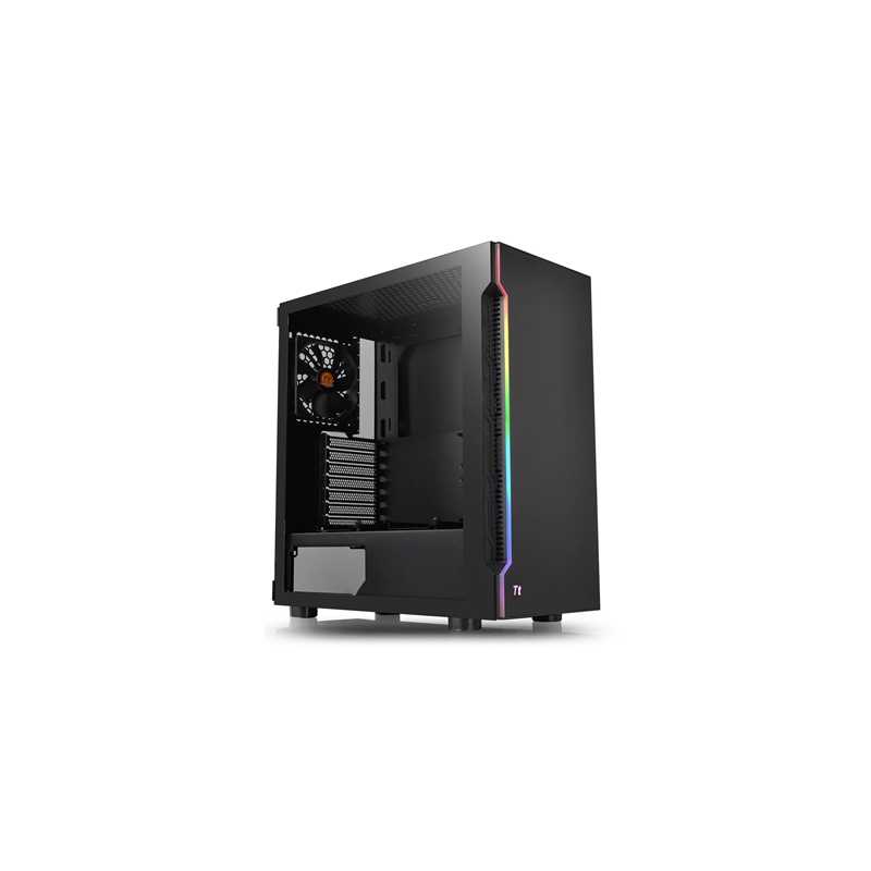 Thermaltake H200 TG RGB Mid Tower 2 x USB 3.0 Tempered Glass Side Window Panel Black Case with RGB LED Lighting