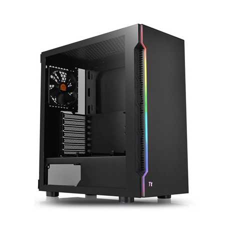 Thermaltake H200 TG RGB Mid Tower 2 x USB 3.0 Tempered Glass Side Window Panel Black Case with RGB LED Lighting