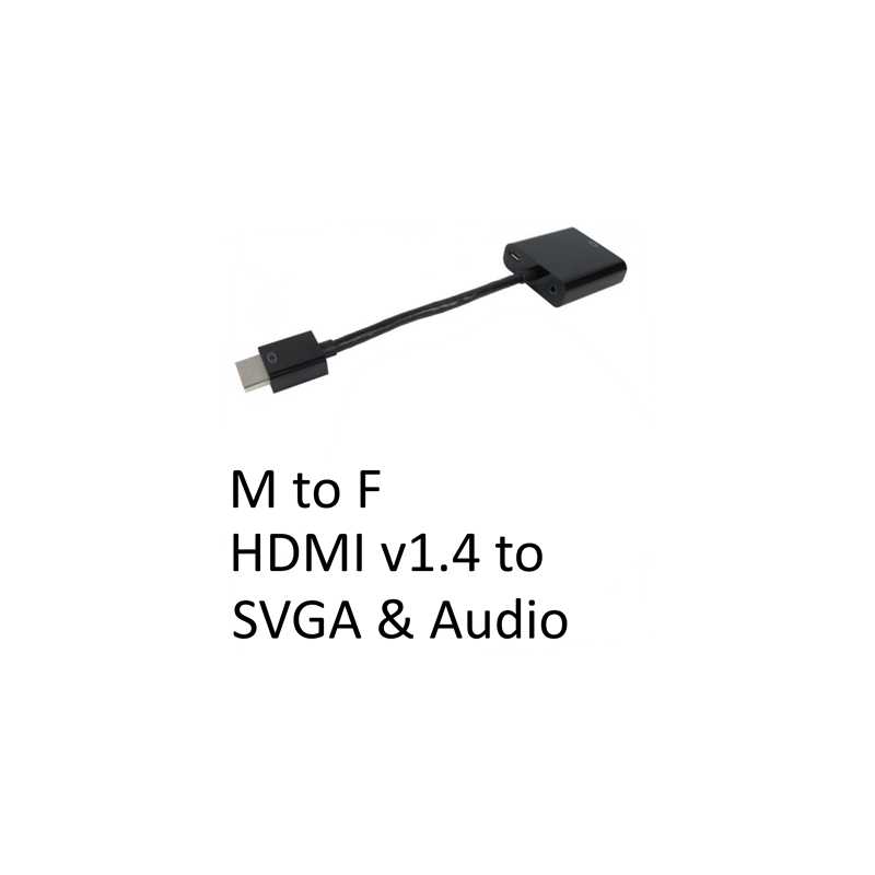 HDMI 1.4 (M) to SVGA & Audio (F) Black OEM Converter Adapter