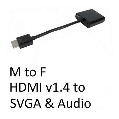 HDMI 1.4 (M) to SVGA & Audio (F) Black OEM Converter Adapter