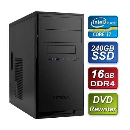 Antec Intel i7-9700 Eight Core 3.0GHz 16GB DDR4 RAM 240GB SSD DVDRW 400w 80 cert Cooler Master PSU Prebuilt System