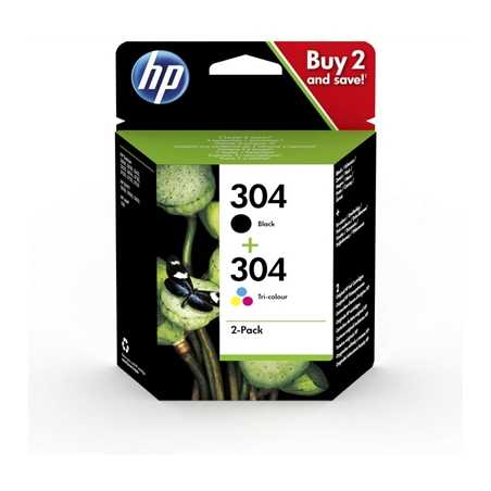 HP 304 2-pack Black/Tri-color Original Ink Cartridges