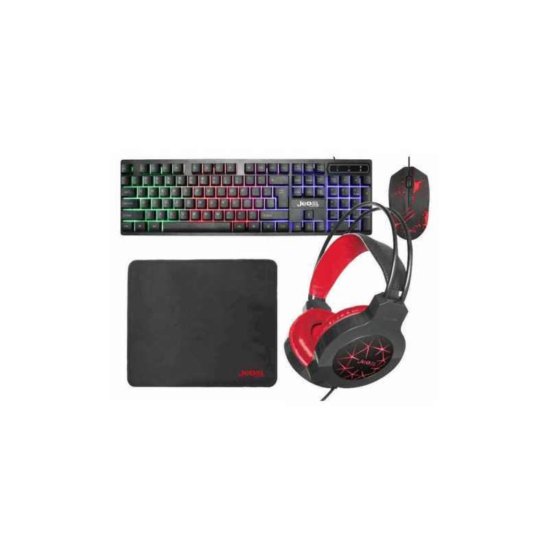 Jedel Cp 01 Guardian 4 In 1 Gaming Kit Backlit Rgb Keyboard 1000 Dpi Mouse 40mm Driver Headset Mouse Mat