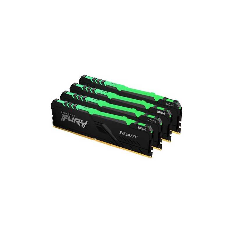 Kingston Fury Beast RGB 64GB Kit (4 x 16GB), DDR4, 3200MHz (PC4