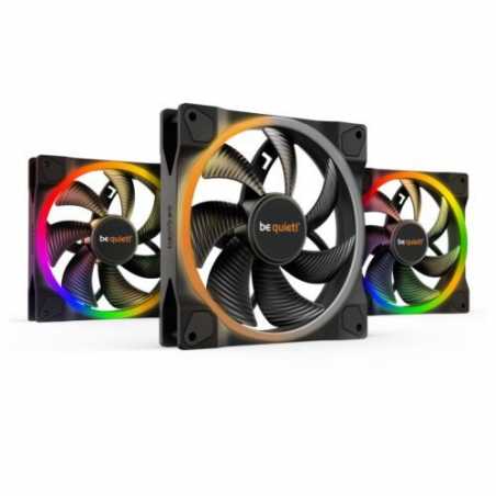 Be Quiet (BL078) Light Wings 14cm PWM ARGB Case Fan x3, Rifle Bearing, 20 LEDs, Front & Rear Lighting, Up to 1500 RPM, 3 Pack