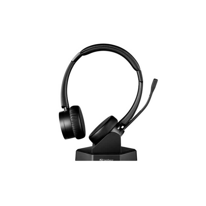 Sandberg Bluetooth Office Headset Pro+, Dual Connection, Charging Dock, Noise-Reducing Mic, Busy Light, 5 Year Warranty