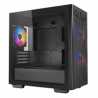 DeepCool MATREXX 40 3FS Micro Tower 1 x USB 3.0 / 1 x USB 2.0 Tempered Glass Side Window Panel Black Case with Tri-Colour LED Fa