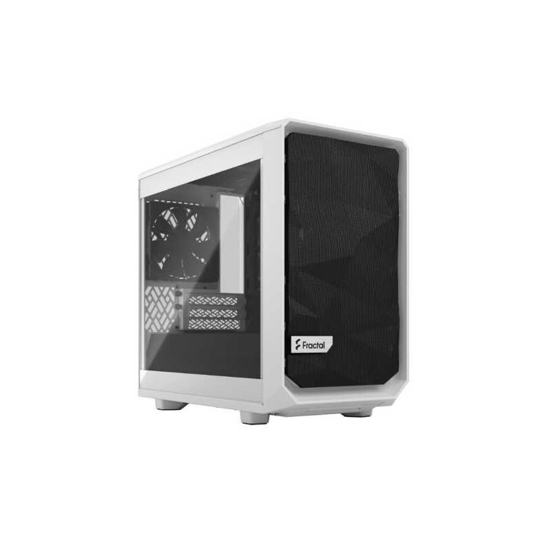 Fractal Design Meshify 2 Nano (White TG) Gaming Case w/ Clear Glass Window, Mini ITX, Angular Mesh, USB-C, 331mm GPU & 280mm Rad