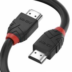 LINDY 36471 Black Line HDMI Cable, HDMI 2.0 (M) to HDMI 2.0 (M), 1m, Black & Red, Supports UHD Resolutions up to 4096x2160@60Hz,