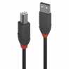 LINDY 36672 Anthra Line USB Cable, USB 2.0 Type-A (M) to USB 2.0 Type-B (M), 1m, Black & Red, Supports Data Transfer Speeds up t