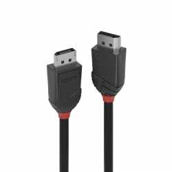 LINDY 36492 Black Line DisplayPort Cable, DisplayPort 1.2 (M) to DisplayPort 1.2 (M), 2m, Black & Red, Supports UHD Resolutions 