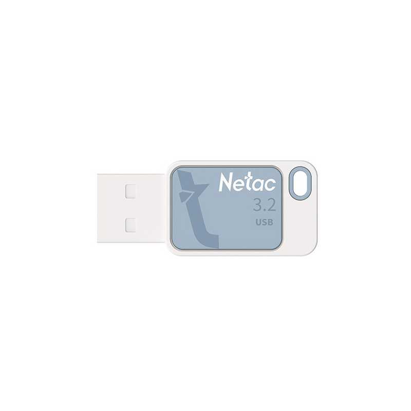 Netac 64GB USB 3.2 Memory Pen, UA31, Software Encryption, Key Ring, Sky Blue