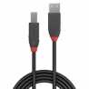 LINDY 36672 Anthra Line USB Cable, USB 2.0 Type-A (M) to USB 2.0 Type-B (M), 1m, Black & Red, Supports Data Transfer Speeds up t