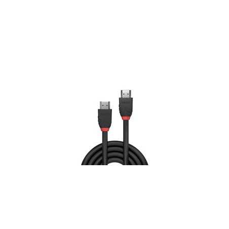 LINDY 36471 Black Line HDMI Cable, HDMI 2.0 (M) to HDMI 2.0 (M), 1m, Black & Red, Supports UHD Resolutions up to 4096x2160@60Hz,