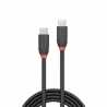 LINDY 36906 Black Line USB Cable, USB 3.2 Type-C (M) to USB 3.2 Type-C (M), 1m, Black & Red, SuperSpeed USB Supports Data Transf