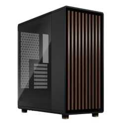 Fractal Design North Charcoal Black (TG Dark) Case w/ Dark Tint Glass Window, ATX, 2 Fans, USB-C, Walnut Front