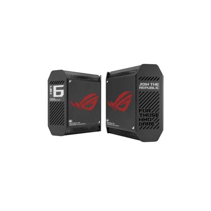 Asus (GT6 2-Pack Black) ROG Rapture AX10000 Tri-Band Gaming Mesh Wi-Fi 6 System, 2.5G LAN, AiMesh, RangeBoost Plus, AiProtection