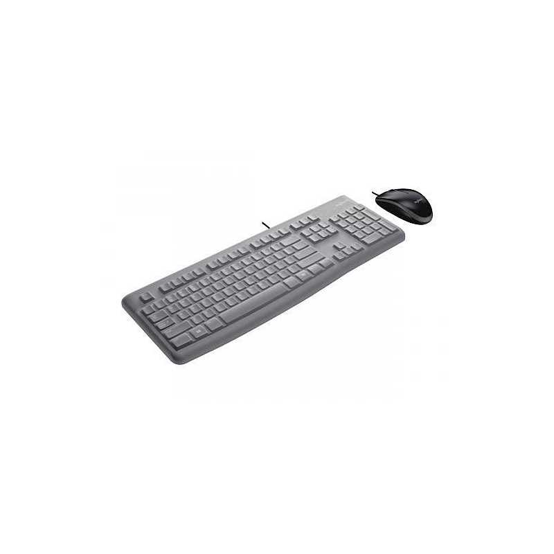 Logitech MK120 Wired Keyboard and Mouse Desktop Kit, USB, Educational Version w/ Removable Silicon Cover, OEM Packaging