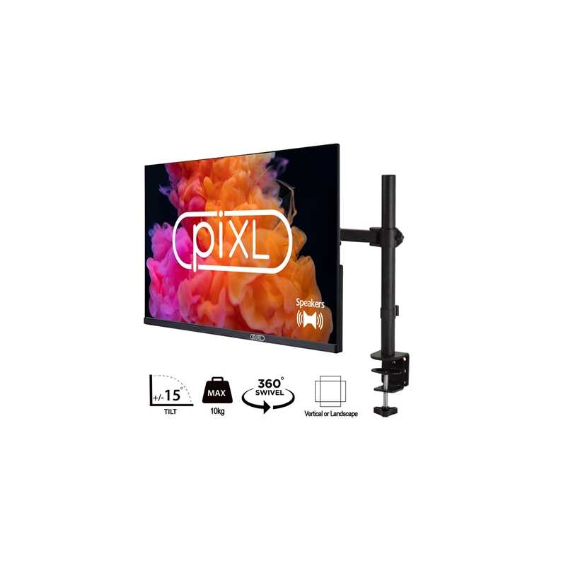 piXL PXD24VH 24 Inch Frameless Monitor with Speakers and 1 x half price piXL Single Monitor Arm Bundle