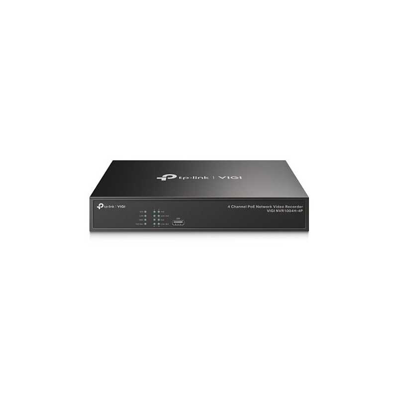 TP-LINK (VIGI NVR1004H-4P) 4 Channel PoE+ Network Video Recorder, 4K HDMI Output, 16MP Decoding Capacity, H.265+, ONVIF, Two-Way