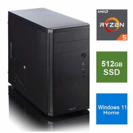 Spire MATX Tower PC, Fractal Core 1100 Case, Ryzen 5 5600G, 8GB 3200MHz, 512GB SSD, Bequiet 450W, No Optical, KB & Mouse, Window