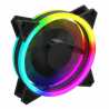 GameMax Velocity 12cm PWM Rainbow ARGB Dual Ring Case Fan, Hydro Bearing, 24 LEDs, Anti-Vibration, 3-pin/Molex, Up to 1500 RPM