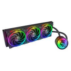 Akasa SOHO 360 Dusk Edition 360mm ARGB Liquid CPU Cooler, RGB Controller, Triple Radiator, PWM Fans, Black