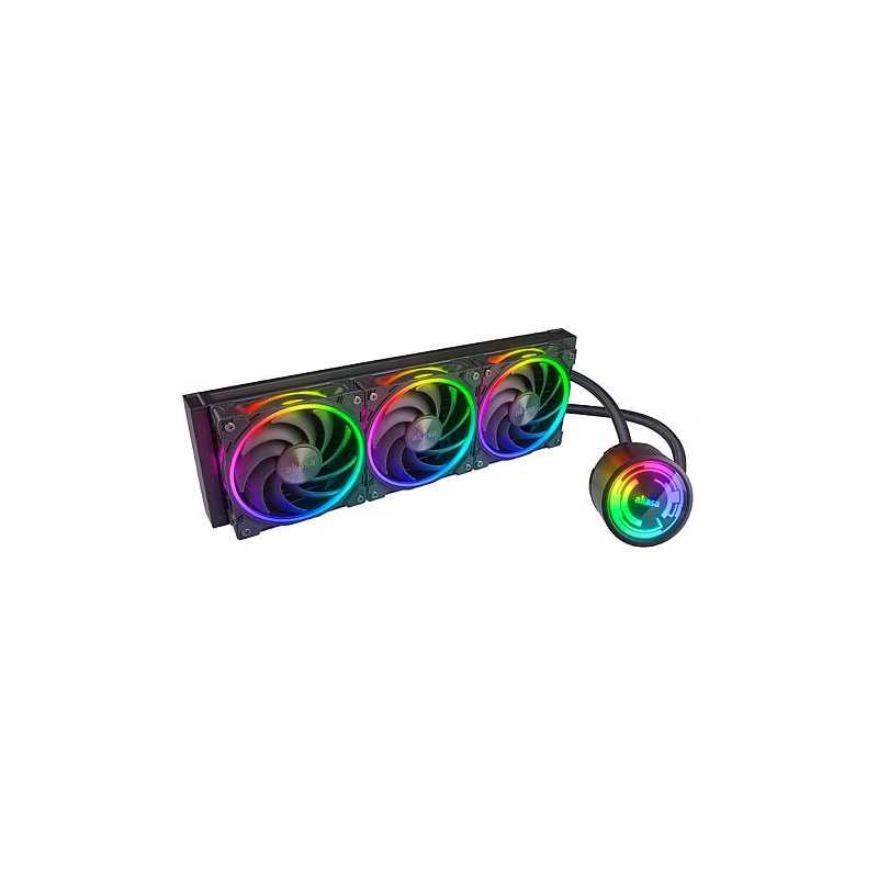 Akasa SOHO 360 Dusk Edition 360mm ARGB Liquid CPU Cooler, RGB Controller, Triple Radiator, PWM Fans, Black