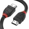 LINDY 36470 Black Line HDMI Cable, HDMI 2.0 (M) to HDMI 2.0 (M), 0.5m, Black & Red, Supports UHD Resolutions up to 4096x2160@60H