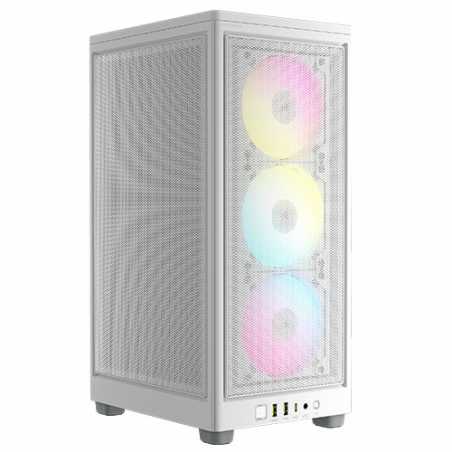 Corsair iCUE 2000D RGB Airflow Mini ITX Gaming Case, Mesh Panels, 3 RGB Fans, Triple-Slot GPU Support, USB-C, RGB Controller, Re