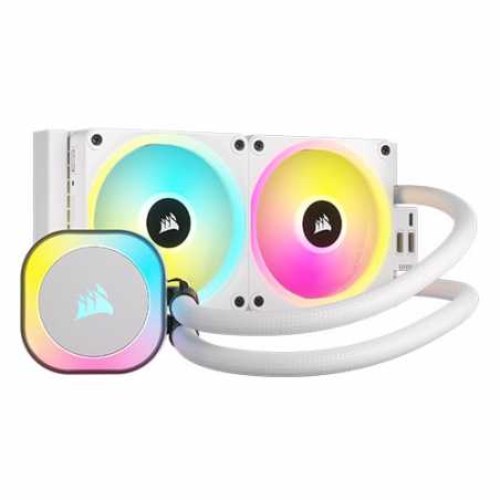 Corsair iCUE LINK H100i 240mm RGB Liquid CPU Cooler, QX120 RGB Magnetic Dome Fans, 20 LED Pump Head, iCUE LINK Hub Included, Whi