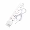 6 Gang White Power Extension 2m Cable