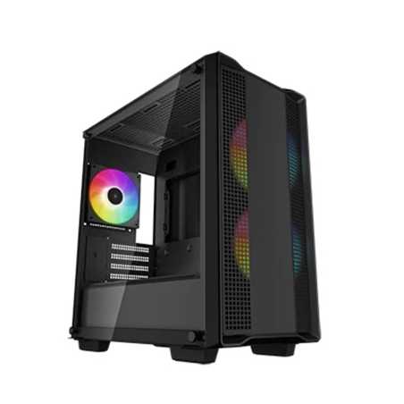 DeepCool CC360 ARGB Case, with Tempered Glass Side Window Panel, 1 x USB 3.0 / 1 x USB 2.0, 4 x Expansion Slots with support for