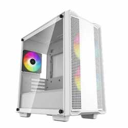 DeepCool CC360 WH ARGB Micro ATX Case, with Tempered Glass Side Window Panel, 1 x USB 3.0 / 1 x USB 2.0, 4 x Expansion Slots wit