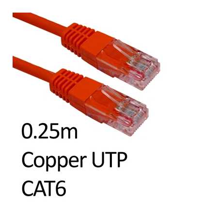 RJ45 (M) to RJ45 (M) CAT6 0.25m Red OEM Moulded Boot Copper UTP Network Cable