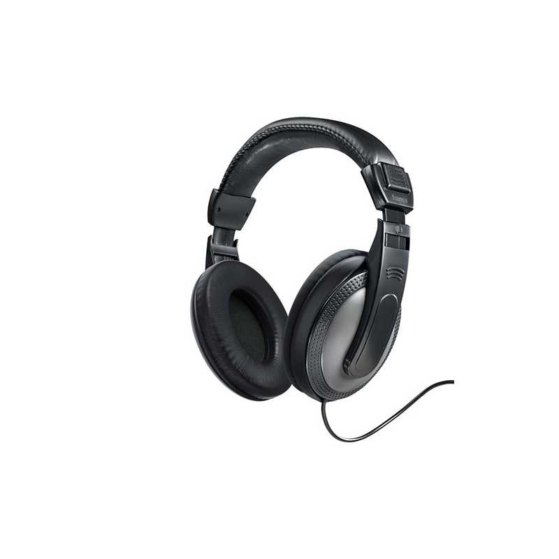 Hama ShellTV Headphones, 3.5 mm Jack (6.35mm Adapter), 40mm Drivers, 6m Cable, Padded Headband, Black/Dark Grey