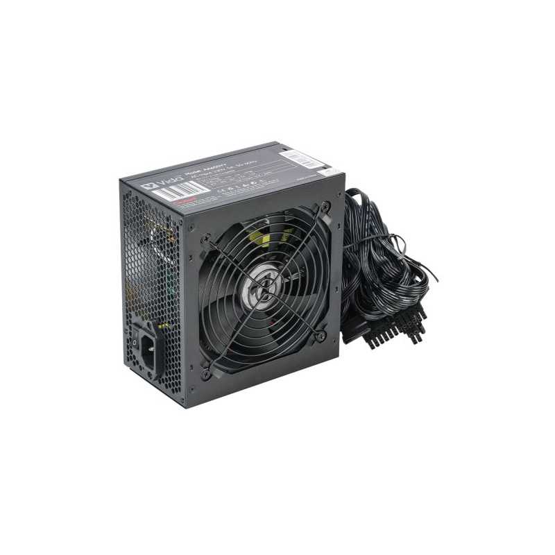 Vida Lite 650W ATX PSU, Fluid Dynamic Ultra-Quiet Fan, PCIe, Flat Black Cables, Power Lead Not Included