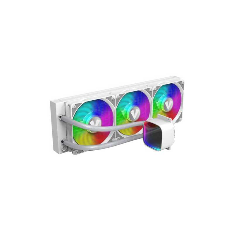 Vida Aquilo 360mm ARGB Liquid CPU Cooler, 3x ARGB PWM Fans, Infinity Mirror RGB Pump Head, White