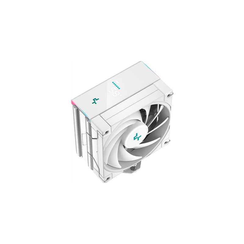 DeepCool AK400 Digital CPU Cooler, White, 1x 120mm Fan, Single Tower, ARGB, 4x Direct Touch Copper Heatpipes, Intel/AMD