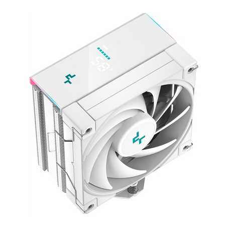 DeepCool AK400 Digital CPU Cooler, White, 1x 120mm Fan, Single Tower, ARGB, 4x Direct Touch Copper Heatpipes, Intel/AMD