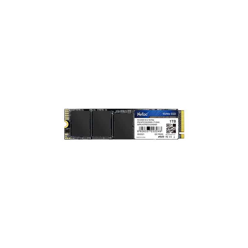 NETAC NV2000 (NT01NV2000-1T0-E4X) 1TB NVMe M.2 Interface, PCIe x3, 2280 Length, Read 2500MB/s, Write 2100MB/s, 5 Year Warranty