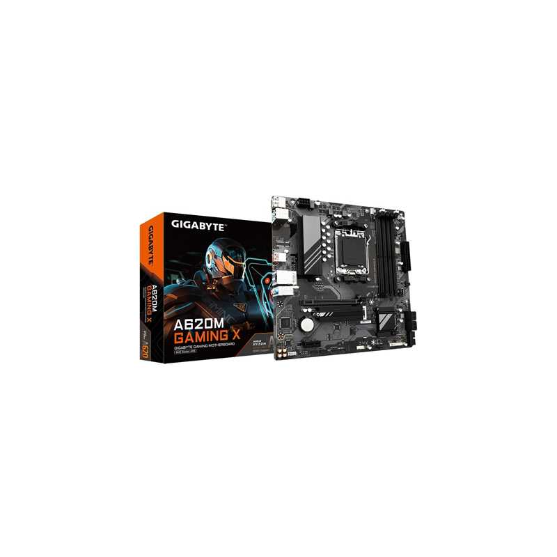 Gigabyte A620M GAMING X DDR5 Motherboard, AMD Socket AM5, 1x PCIe 4.0 x16, 1x PCIe 4.0 x4 M.2, GbE LAN, DisplayPort, HDMI, Q-Fla