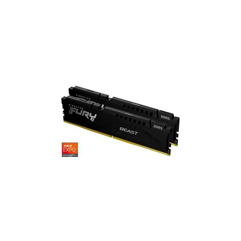 Kingston FURY Beast KF556C36BBEK2-32 32GB (2x16GB) System Memory, 5600MT/s, DDR5, CL36, DIMM, Black, AMD EXPO Certified