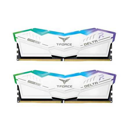 Team T-Force Delta RGB FF4D532G6200HC38ADC01 32GB 6200MHz DDR5 System Memory 2 x 16GB, White, CL38-38-38-78 1.25V