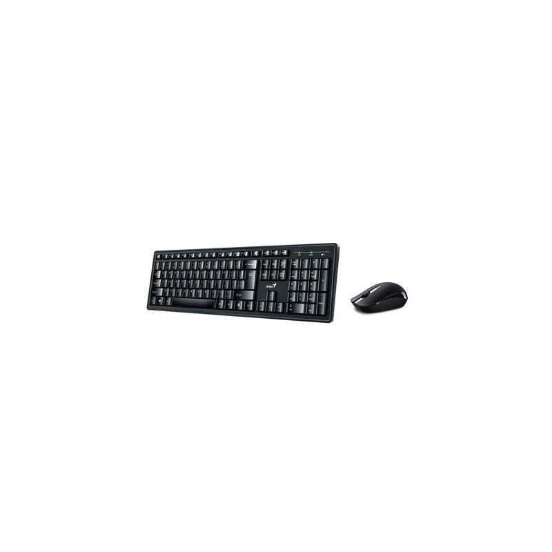 Genius KM-8200 Wireless Smart Keyboard and Mouse Combo Set, Customizable Function Keys, Multimedia, Full Size UK Layout and Opti