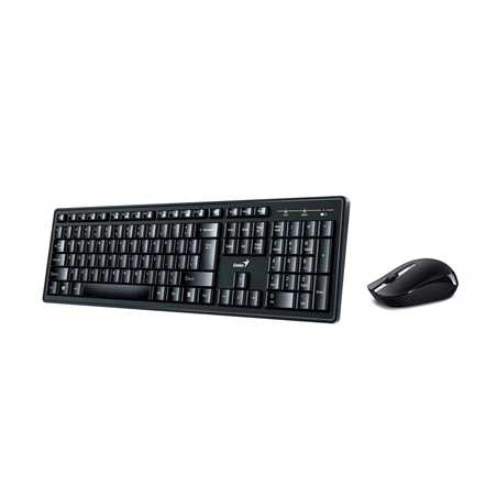 Genius KM-8200 Wireless Smart Keyboard and Mouse Combo Set, Customizable Function Keys, Multimedia, Full Size UK Layout and Opti