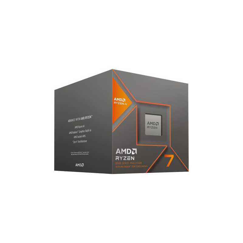 AMD Ryzen 7 8700G with Wraith Spire RGB Cooler, AM5, Up to 5.1GHz, 8-Core, 65W, 24MB Cache, 4nm, 8th Gen, Radeon Graphics