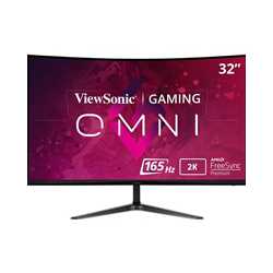 Viewsonic Omni VX3218C-2K 32 Inch Curved Gaming Monitor, QHD, 165Hz, Freesync, 2xHDMI, DisplayPort, 1ms VESA, Speakers