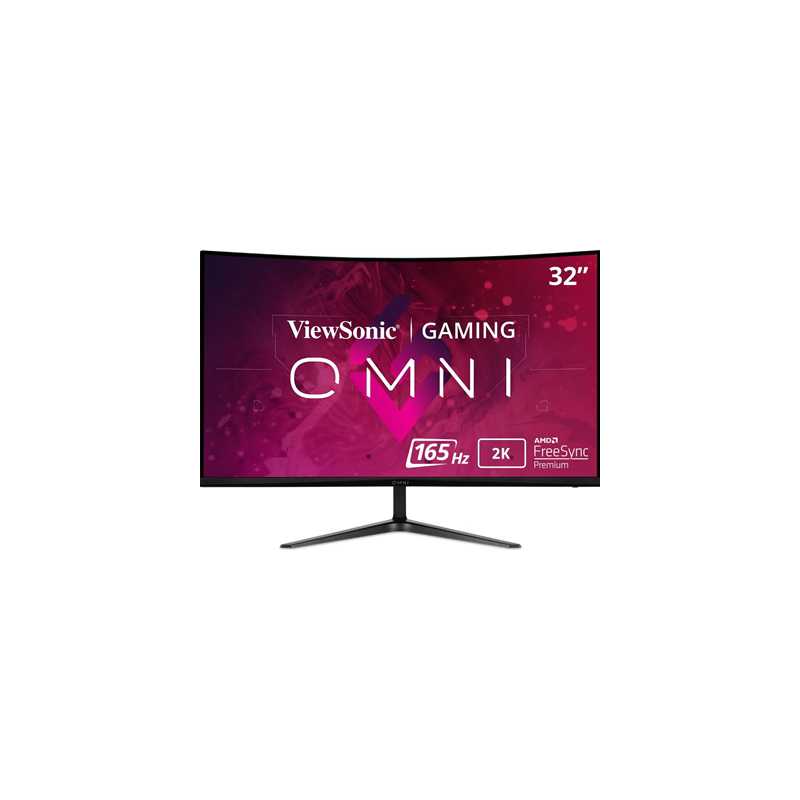 Viewsonic Omni VX3218C-2K 32 Inch Curved Gaming Monitor, QHD, 165Hz, Freesync, 2xHDMI, DisplayPort, 1ms VESA, Speakers